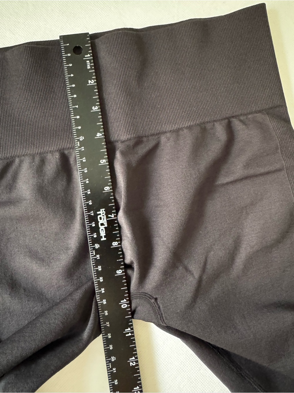 Anybody Black High-Waist Athleisure Leggings Ribbed Detail XL Minimalist Chic - Picture 11 of 13